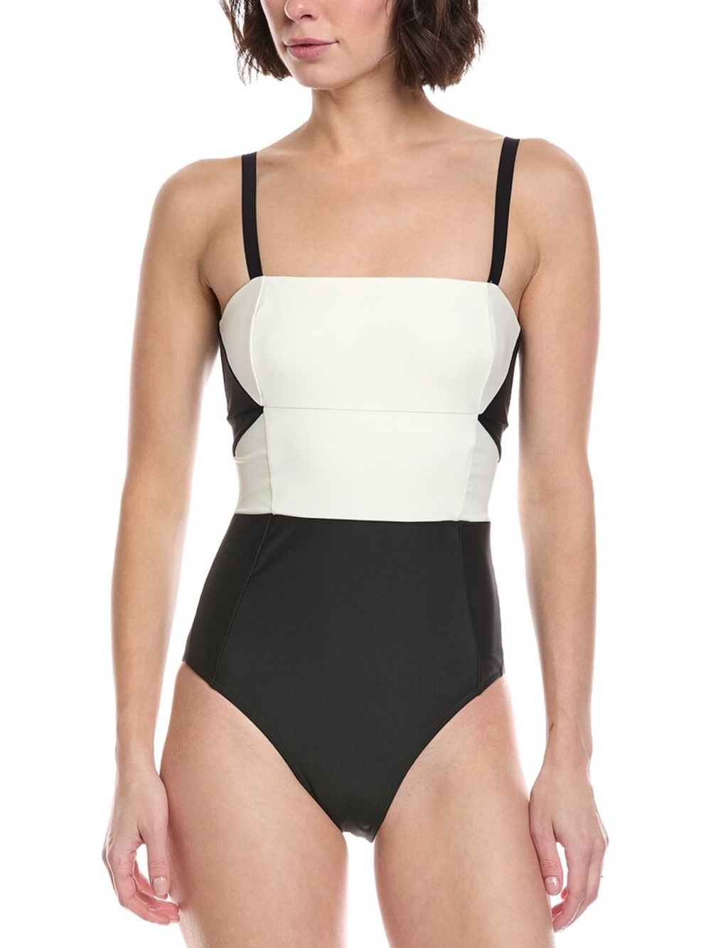 Summersalt The Sunbather One-Piece Swimsuit Black White Size 2 NWOT